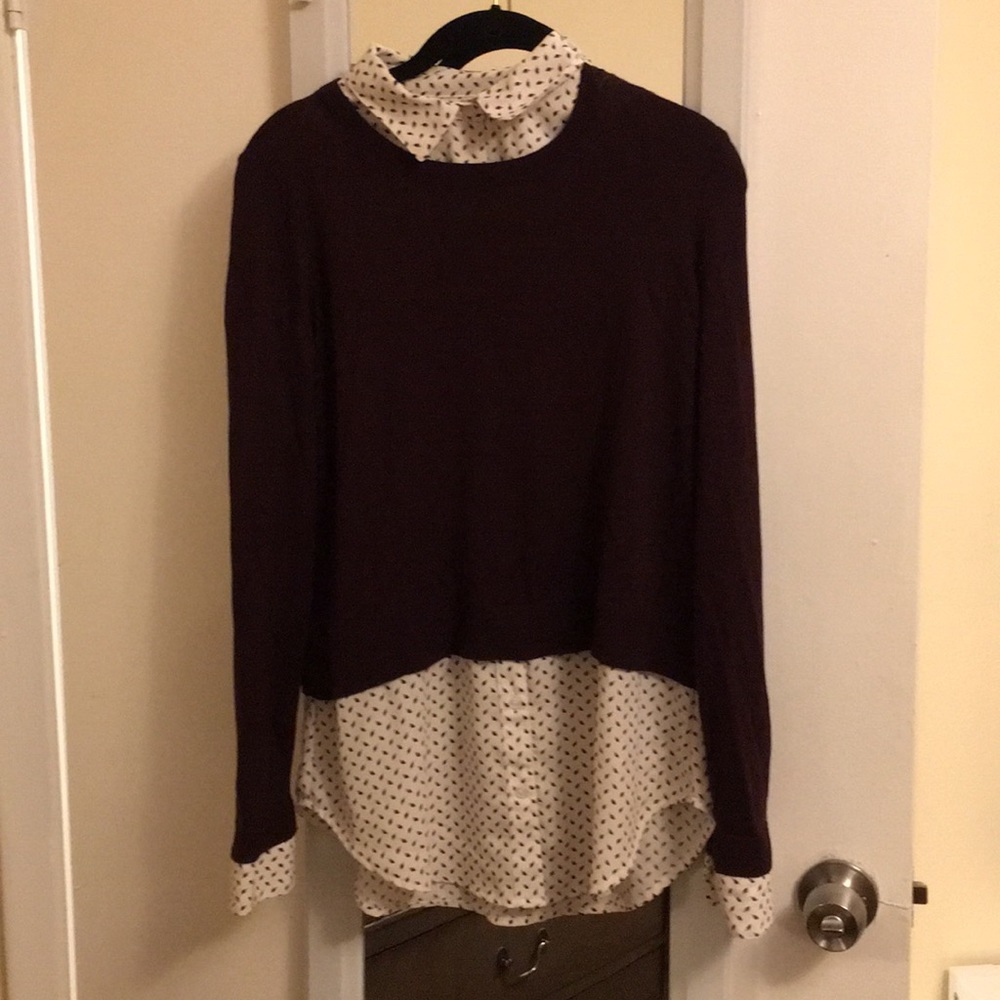 Maroon LOFT blouse